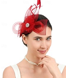 economico -Acconciatura Tessuto Piume Cappello Fedora Matrimonio Tè Corsa di Cavalli Cocktail Elegante Vintage Con Piuma Copricapo Copricapo