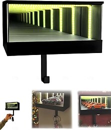 preiswerte -Infinity Garagen-Schlüsselanhänger, Wandhalterung für Auto- und Garagenschlüssel, 3D-Illusionsspiegel mit LED-Lampe, einfache Montage für Eingangsbereich, Flur, Büro und Autoliebhaber