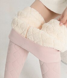 olcso -Női Polár nadrág Leggingek Alap Alkalmi Teljes hossz Magas derék Sima Magas vágás kellemes Mekano Kényelmes Nyúlós Otthon Napi Rózsaszín Bíbor Tavasz Ősz Tél Karcsúsított