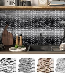 economico -Piastrelle paraschizzi in marmo da 10 fogli, autoadesive, da attaccare alla parete, per cucina, lavanderia, camper, in affitto - 12 x 12 pollici