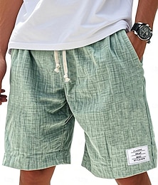 abordables -Homme Shorts Shorts d'été Shorts de plage Short décontracté Cordon de serrage Taille Élastique Couleur Unie Confort Longueur Genou Quotidien Extérieur Vêtements de rue Mode Rétro Vintage Bleu Blanche