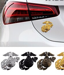 abordables -Lot de 4 emblèmes de voiture du Corps des Marines des États-Unis – Autocollant métallique 3D aigle globe ancre, autocollant militaire résistant aux intempéries, compatible avec voitures et camions,