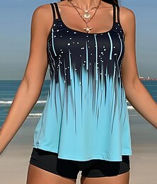 cheap -Women's Bathing Suit 2 Pieces Swimsuits Printed Ultra Light (UL) UV Protection Elastic Sleeveless Swimwear Surfing Snorkeling Summer
