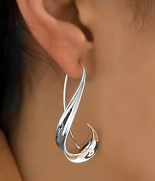 economico -1 Paio Orecchini For Per donna Quotidiano Streetwear Lega Monogramma Moda