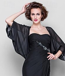 voordelige -Sjaals Dames Wrap Bolero Shrug Jassen  Jas Elegant Zonbescherming 3/4 Lengte Mouw Chiffon Bruiloft Gast Wikkels Met Effen Kleur Voor Bruiloft Lente om indruk te maken