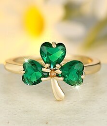 abordables -Bague trèfle pour femme, en cuivre, bijou élégant de style irlandais porte-bonheur pour la Saint-Patrick, idéal pour les fêtes, défilés, soirées et occasions spéciales.