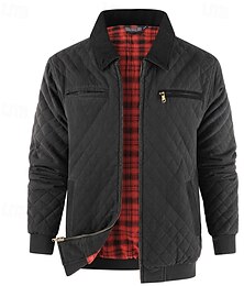 זול -בגדי ריקוד גברים מעיל חורף ז'קט מרופד ז'קט קז'ואל קזו'אל יומי שמור על חום הגוף כיס מיקוד מלא סתיו חורף אחיד סגנון רחוב יומי צווארון מתקפל רגיל שחור צהוב חום חאקי אפור Jackets