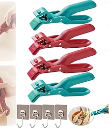 billiga -4-pack griptänger för värmeplattor med krokar, mångsidig skållningsskyddande skålhållarklämma för kök, halkfri skållningsskyddande tallriksgreppare i silikon, skålklämma för varm disk