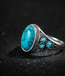 voordelige -1 stuk Ring For Dames Turkoois Blauw Dagelijks Lahja Feestdagen Steen