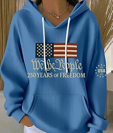 abordables -Mujer Sudadera con capucha Pullover Graphic Letra Casual Manga Larga Con Capucha Tops regulares Casual Uso Diario Deportes Azul Piscina Negro Blanco Rojo Beige Primavera Otoño