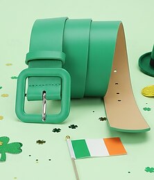 abordables -Ceinture en similicuir pour femme, disponible en plusieurs couleurs, ajustable, idéale pour la Saint-Patrick et au quotidien, accessoire élégant et polyvalent