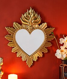 billige -Veggdekor med det hellige hjertes flamme, håndlaget hengende ornament med det hellige hjerte, veggkunst i europeisk stil til stue, soverom, arbeidsrom, religiøs hjemmedekorasjon