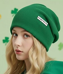 abordables -Bonnet décontracté pour femme, en polyester, disponible en plusieurs couleurs, idéal pour la Saint-Patrick et au quotidien.