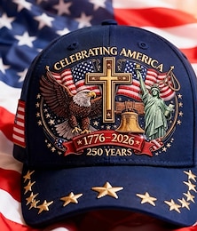 abordables -Casquette patriotique américaine pour la célébration commémorative et la fierté nationale du 250e anniversaire des États-Unis avec aigle liberté et croix du sémiquicentenaire