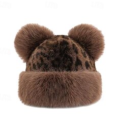 economico -Per donna Cappello Cappelli Invernali Antivento Caldo Quotidiano All'aperto Streetwear Pile Leopardo