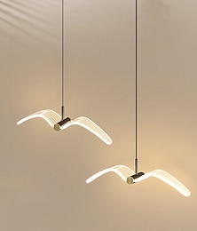abordables -led pendentif lumières cuisine dimmable acrylique éclairage 40cm 1/3/4-lumière ferme moderne foyer entrée luminaires plafond suspendu globe sur table 110-240v