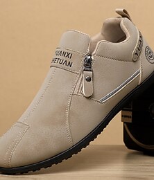 abordables -Chaussures beiges pour homme, à enfiler, avec tige souple – des chaussures confortables au quotidien, idéales pour un confort optimal toute la journée.