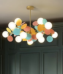 abordables -Lámpara de araña moderna, lámpara colgante de techo LED con globo de cristal moderno para dormitorio, lámpara colgante para sala de estar, decoración del hogar, iluminación interior