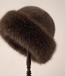 abordables -Mujer Sombrero Sombrero de copa Sombreros de invierno Resistente al Viento Templado Diario Exterior Calle Vellón Color puro