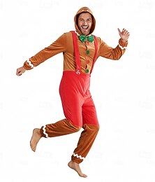 preiswerte -Karneval Farbblock Kigurumi-Pyjamas Anime Pyjamas-Einteiler Kigurumi-Pyjamas Mode warm halten Für Erwachsene Herren Damen Weihnachten Neujahr Karikatur