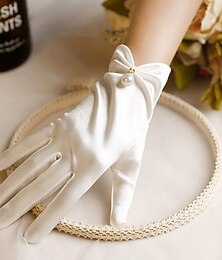economico -Terilene Lunghezza al polso Guanti Elegante Con Perla Finta / Colore puro Guanti da sposa / eleganti