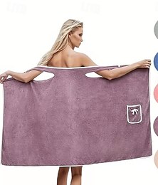 abordables -Jupe de douche portable grande taille pour femme, peignoir de bain épais en polaire corail, jupe-serviette absorbante pour femme adulte, pour la douche et le spa à domicile