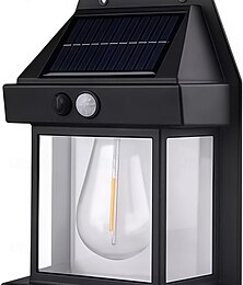 お買い得  -ソーラーライト屋外壁ランタン、夕暮れから夜明けまで使える屋外用モーションセンサーポーチライト、防水ソーラー壁取り付け用燭台、庭、庭、パティオ、フェンス用セキュリティライト