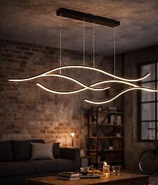 abordables -100/120 cm lampe suspendue led design ligne design or noir métal style artistique bureau de style moderne, boutiques élégantes finitions peintes artistique led 110-120v 220-240v
