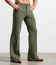 abordables -Homme Pantalons Dress Pants works Pantalon en velours côtelé Pantalon à pattes d'éléphant Pantalons Évasés Avec Poches Uni Confort Longueur complète Quotidien Affaires Fête Vacances Mode Blanche