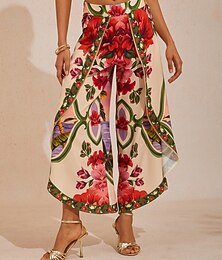 preiswerte -Hawaii Palm Seidensatin-Blumenhose