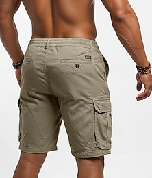 baratos -Homens Calças de carga Bermuda Cargo Calção Shorts casuais Shorts com lavagem ácida Bolsos Cintura elástica Tecido Conforto Acima do Joelho Casual Ao ar livre Streetwear Moda Roupa de rua Preto Azul