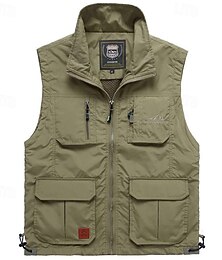 abordables -Homme Veste Randonnée Printemps Automne Extérieur Confortable Respirant Veste Chasse Pêche Escalade Noir Vert Véronèse bleu marine Kaki Grise