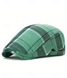 abordables -Casquette plate à carreaux pour homme, style gavroche, mélange coton-polyester, multicolore, idéale pour la Saint-Patrick et au quotidien.