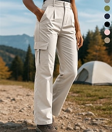 billige -Dame Militærbukser Turbukser Vår Høst Utendørs Normal Vanntett Vindtett Bukser Lomme Svart Rosa Spandex Camping / Vandring Golf Løp S M L XL XXL