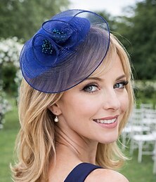 abordables -Chapeau bibi pour femme en polyester, coiffe cocktail en maille florale multicolore, style vintage élégant pour mariages, dîners, garden-parties, courses hippiques et événements formels