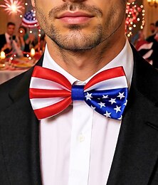 preiswerte -Vereinigte Staaten 250. Jubiläum Herren patriotisches Krawatte  Fliege Set Polyester Amerikanische Flagge Design klassischer formeller Stil für USA Unabhängigkeitstag Paraden Partys  Feierlichkeiten