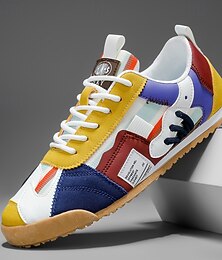 abordables -Zapatillas deportivas de piel sintética azul y blanca para hombre: ligeras y modernas para estilos de vida activos y eventos al aire libre.