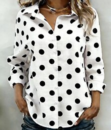 economico -Per donna Camicia Bottoni Stampato Grafico Geometrico Elegante Vintage Tropicale Manica Lunga Colletto a Camicia Top Regolari Quotidiano Lavoro Blu Nero Rosa Verde Estate Primavera Autunno