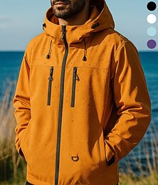 abordables -Homme Coupe-Vent Veste softshell Veste de randonnée Extérieur Imperméable Coupe-vent Tenues de randonnée Vêtements de randonnée Printemps Automne Top Camping / Randonnée / Spéléologie Course Couleur