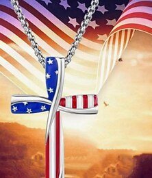 abordables -1 PC Collar For Mujer Diario Calle Regalo Legierung Lujoso Cruz