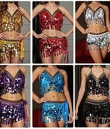 abordables -Outfit de danse sexy à franges à sequins de fête de scène Samba Dancewear Costume de performance