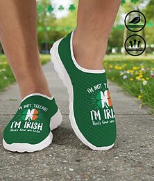 abordables -Baskets pour hommes pour la Saint-Patrick, avec imprimé trèfle vert, baskets confortables et sportives pour les défilés, les fêtes et les festivités.