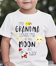 abordables -Garçons 3D Graphique Lettre Fusée T-shirt Manche Courte Impression 3D Été Printemps Sports Mode Streetwear Enfants 4-12 ans Col Rond Occasionnel Quotidien Extérieur Coupe régulière