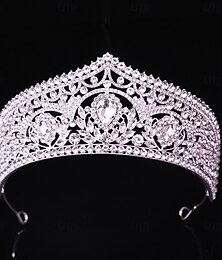 baratos -Crown Tiaras Decoração de Cabelo Liga Casamento Aniversário Elegante Estilo bonito Com Pedrarias Capacete Chapéu