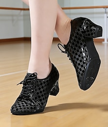 halpa -naisten mustat kudotut nauhalliset tanssikengät, matala korko, tanssisali &latinalaisamerikkalaiset harjoituskengät studioharjoitteluun