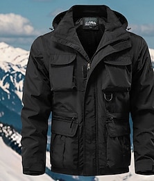cheap -Men's Softshell Jacket Hiking Jacket Spring Autumn / Fall Outdoor Windproof Windbreaker Jacket Traveling Black Army Green Khaki