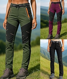 billige -Dame Turbukser Vanntette bukser Skallbukser Lapper Sommer Vår Høst Utendørs Normal Vanntett Vindtett Bunner Lomme Svart Militærgrønn Spandex Camping / Vandring Løp S M L XL XXL