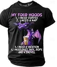 abordables -Hombre Argot divertido Camiseta Manga Corta Camiseta Impresión 3D Cuello Barco Camisa Moda Diario Diario Calle Azul Piscina Negro Rojo Verano Primavera Ropa S M L XL XXL XXXL