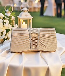 economico -pochette da sera in poliestere con paillettes da donna – vari colori – tracolla a catena – perfetta per matrimoni e feste