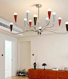 abordables -60 cm Estilo de la vela Lámparas Araña Metal Galvanizado Moderno 110-240 V